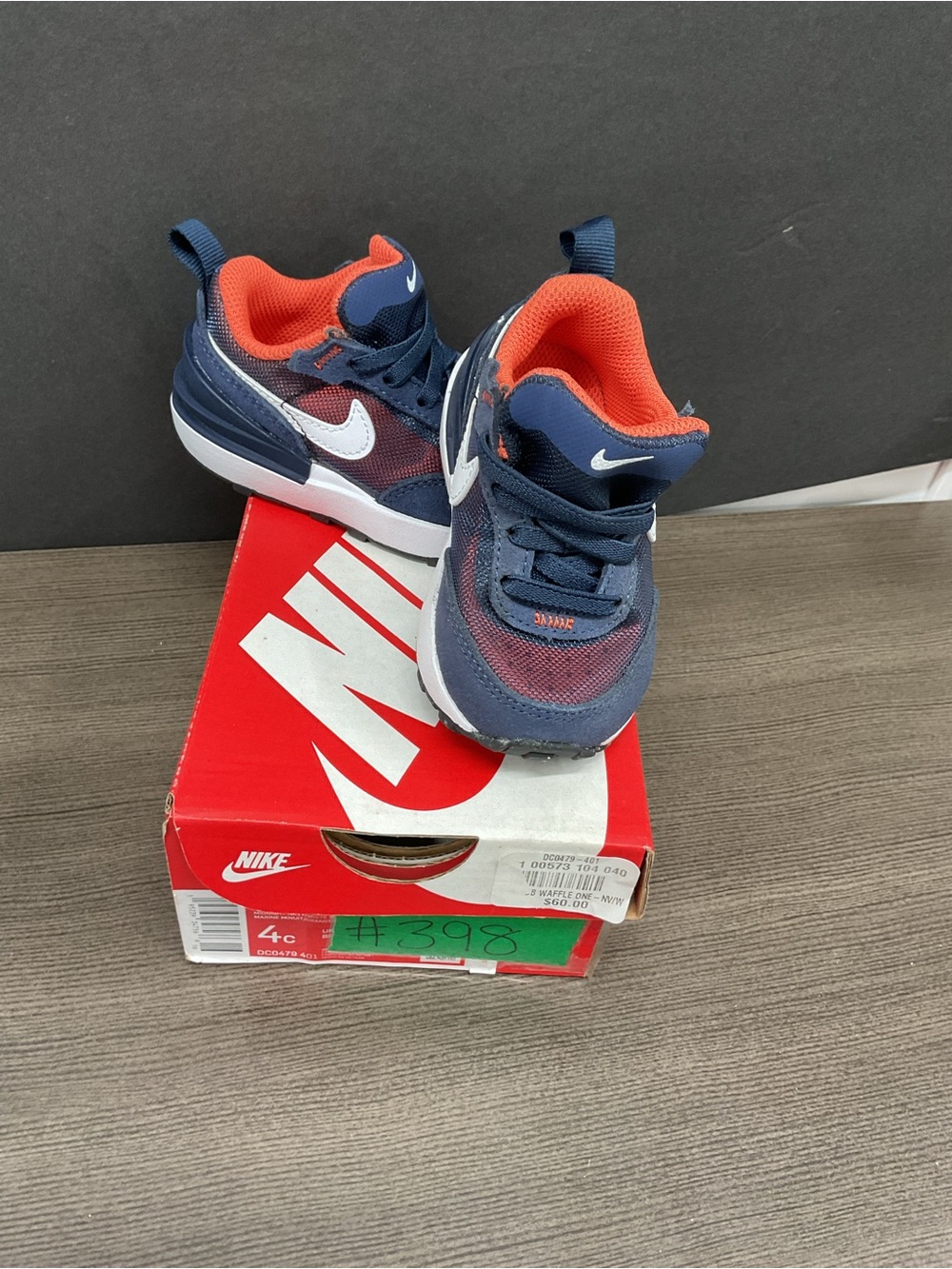 Nike Kids Navy and Bright Orange Athletic Sneakers
